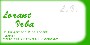 lorant vrba business card